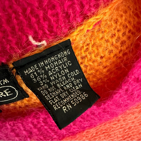 Vintage Renee Tener for Jeanne Pierre Colorful Mohair Blend Sweater Size Med Pet - Picture 14 of 14